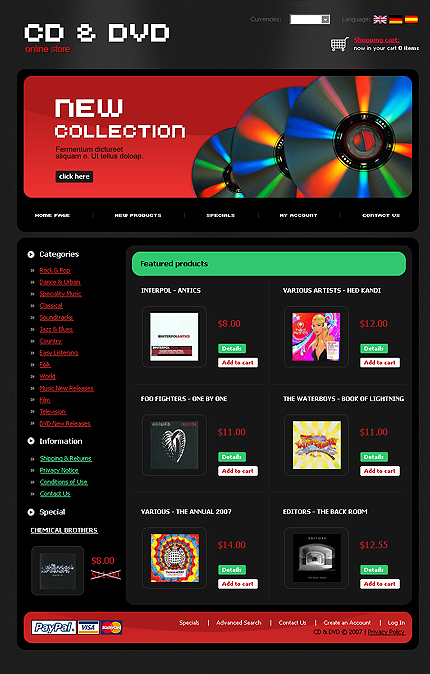 &nbsp;site template