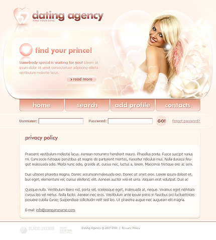 Template #15976, Photoshop Content Page Screenshot