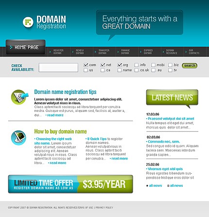 Domain Registration Website Template