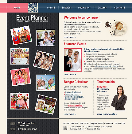 Event Planner Website Template