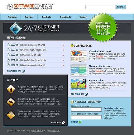 Software Web Design Template