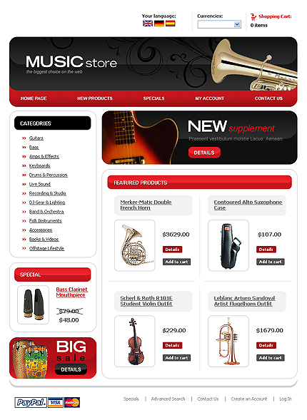 Template #16874, Oscommerce Main Page  Preview