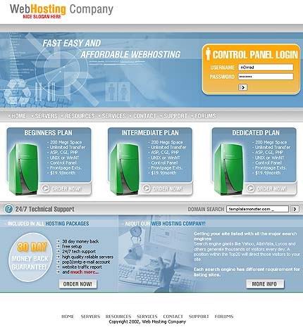 hosting&nbsp;site template