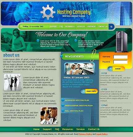 hosting&nbsp;site template