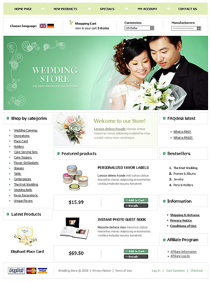 online site template