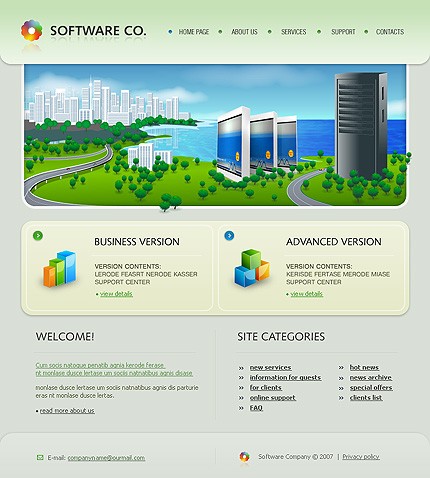 Software Web Design Template