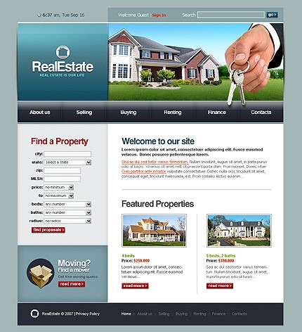 Real Estate Web Design Template