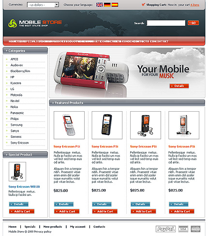 mobile site template