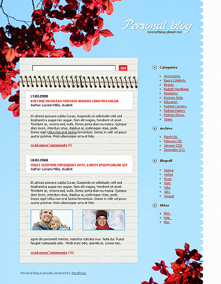 personal&nbsp;site template