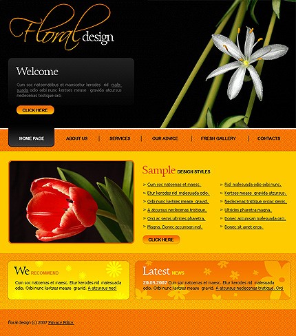 Floral Design Website Template