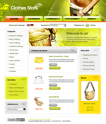 clothes site template