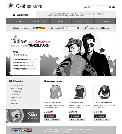 clothes site template