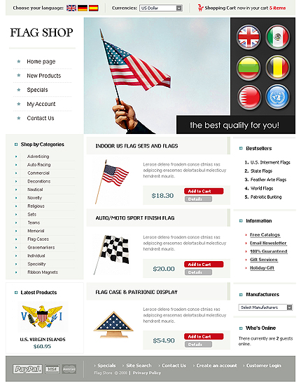 online site template