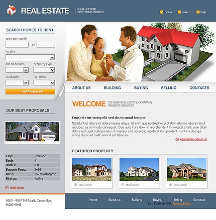 Real Estate Web Design Template