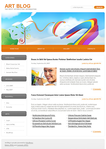 art&nbsp;site template