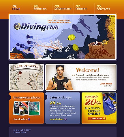 Diving Club Website Template