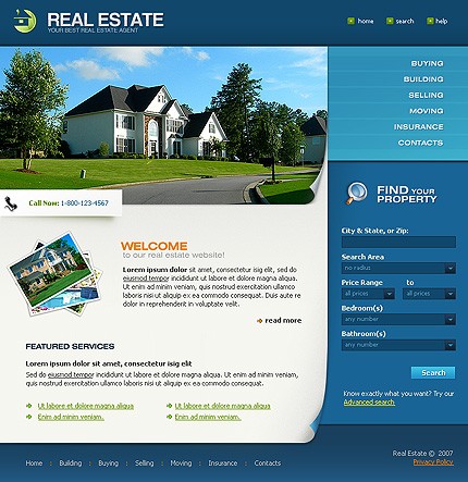 Real Estate Web Design Template