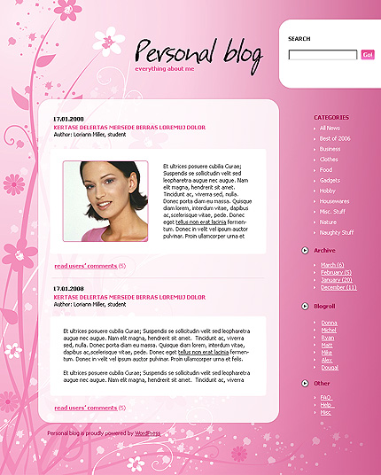 Personal WordPress Theme