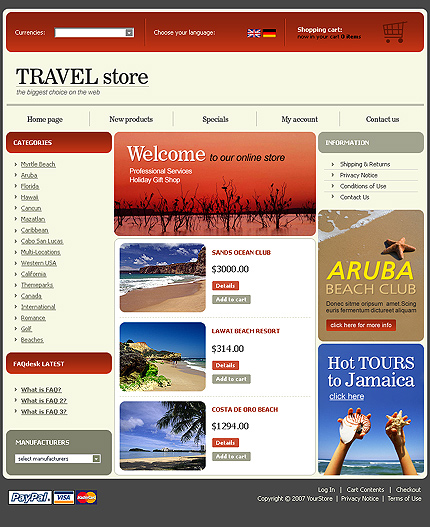 travel site template