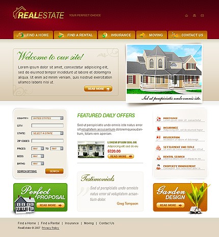 Real Estate Web Design Template