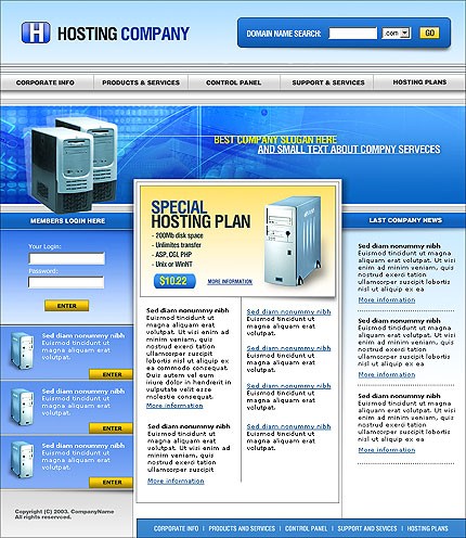hosting&nbsp;site template
