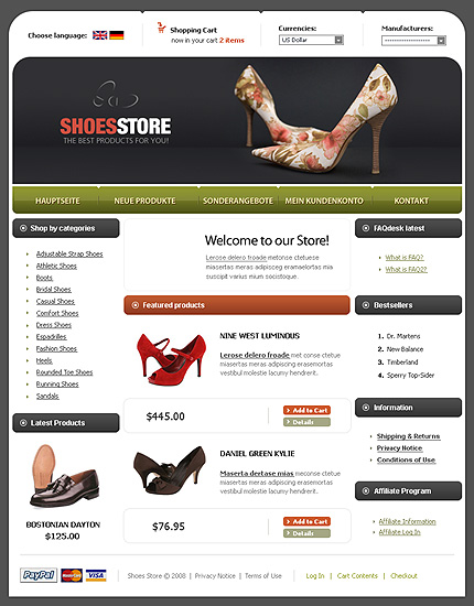 Shoes Store CRE Loaded Template