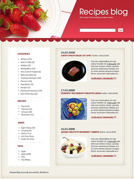 Recipes WordPress Theme