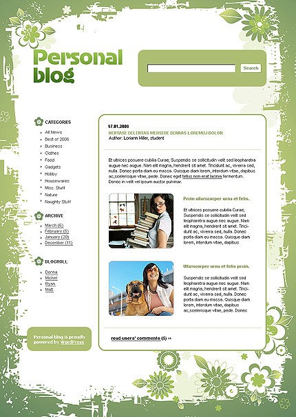 Personal WordPress Theme