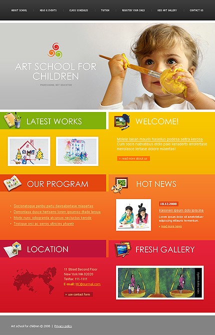 Children's Art School Website Template