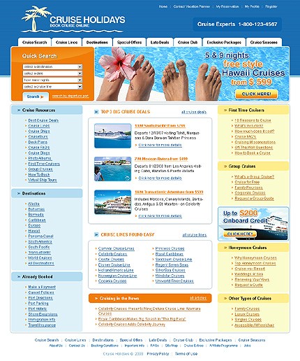 Book Cruise Online Website Template