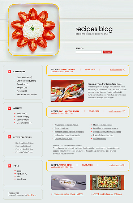 Recipes WordPress Theme