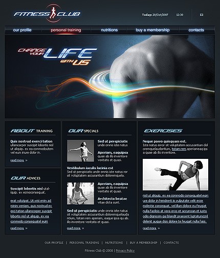 fitness&nbsp;site template