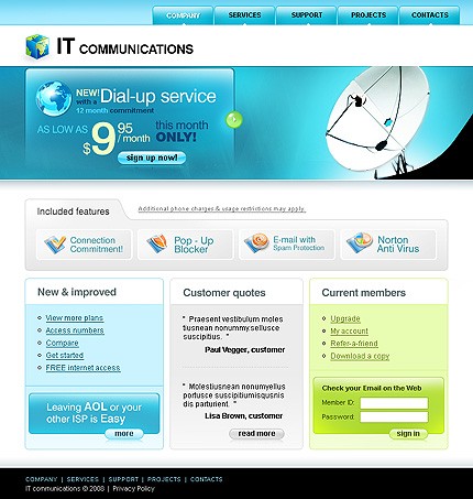 Communications Website Template