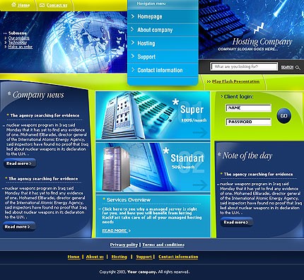 hosting&nbsp;site template