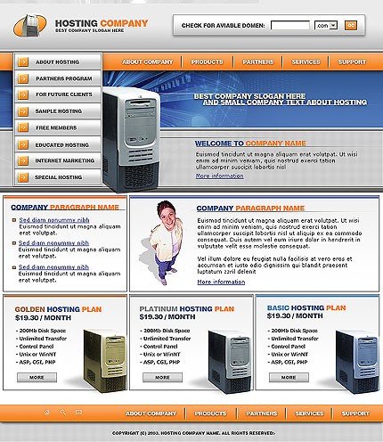 hosting&nbsp;site template