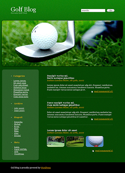 Golf WordPress Theme