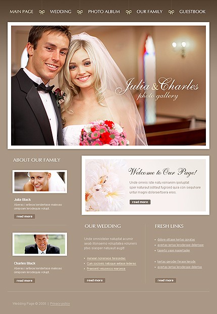 A new wedding website template has just been added to our website