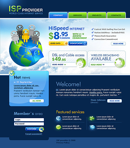 Internet Website Template