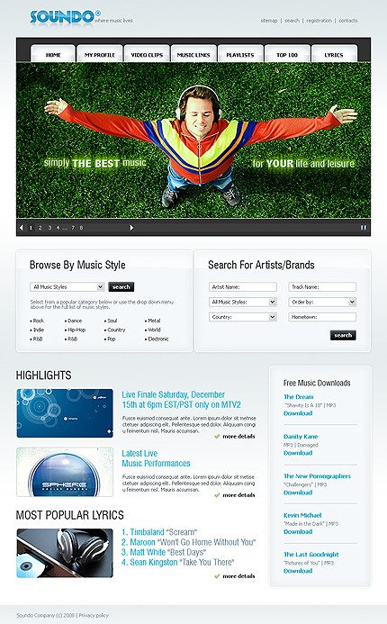 Music Website Template