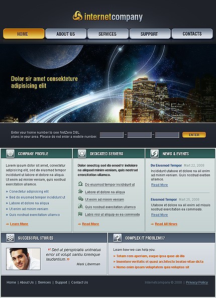 Internet Website Template
