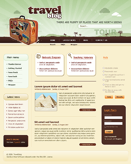 Travel Blog Joomla Template