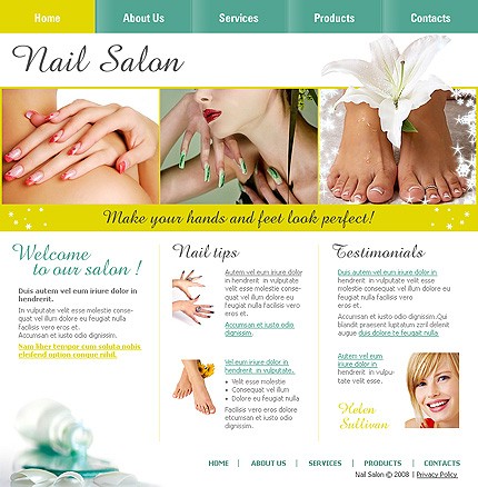 A new nail salon website template has just been added to our website