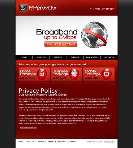 isp&nbsp;site template