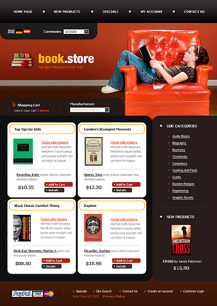 Book Store osCommerce Template