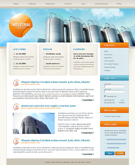 Industrial Factory Joomla Template