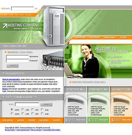 hosting&nbsp;site template
