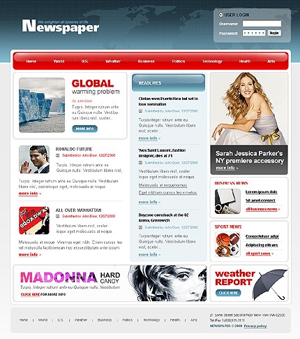 Free Newspaper Templates on New News Newspaper Website Template Has Just Been Added To Our