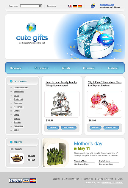Gift Store osCommerce Template