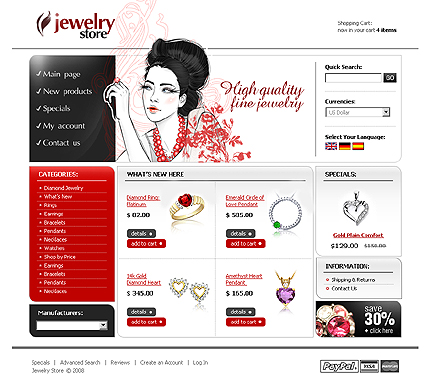 Jewelry Store osCommerce Template