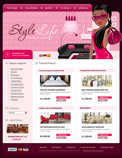 Furniture Store osCommerce Template